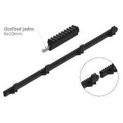 Hrebeň nylon-kov 26x19mm, L-1000mm, M4, max do 400kg, kovové jadro 6x10mm Hrebeň nylon-kov 26x19mm, L-1000mm, M4, max do 400kg, kovové jadro 6x10mm